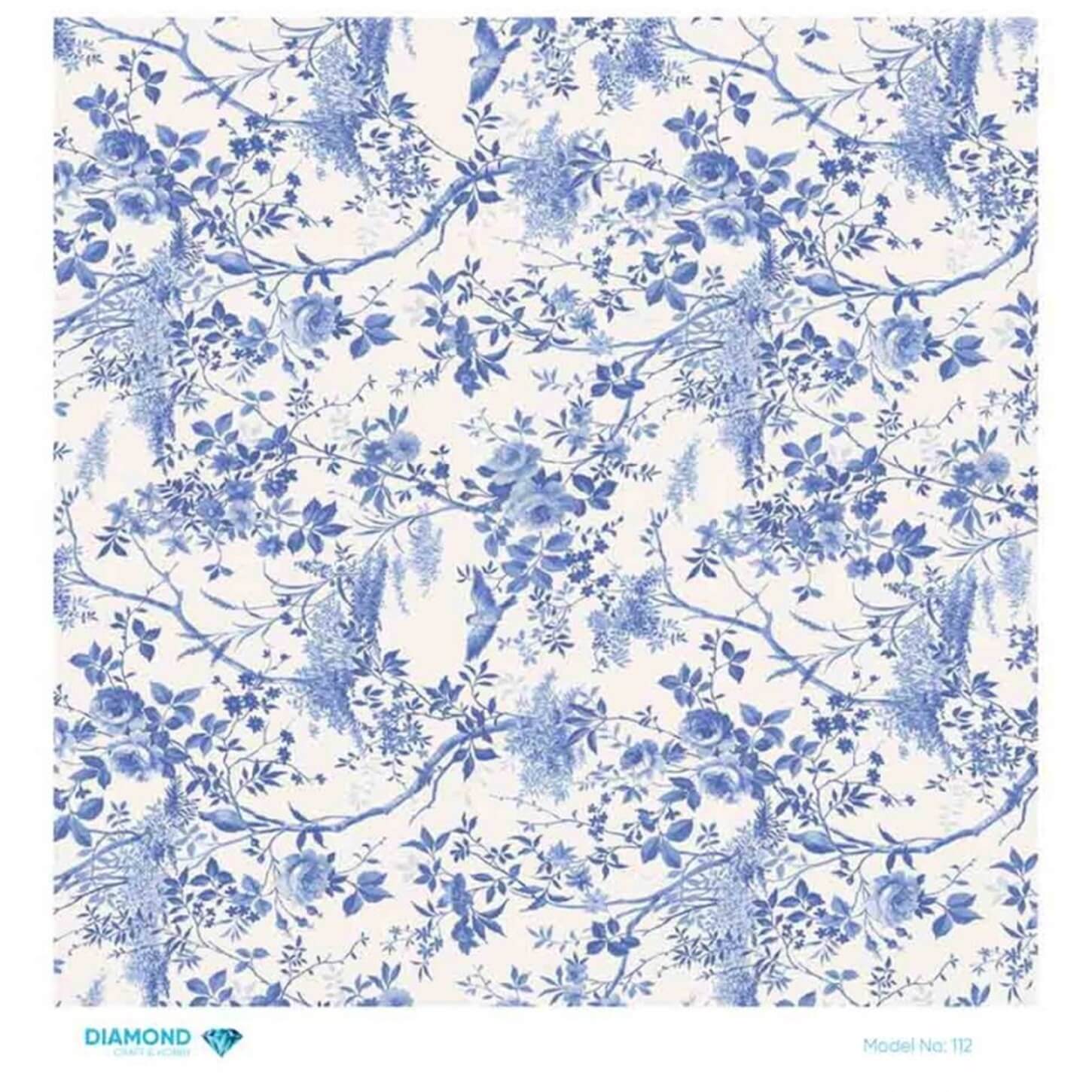 Декупаж рисовой бумагой ромбовидной формы 112