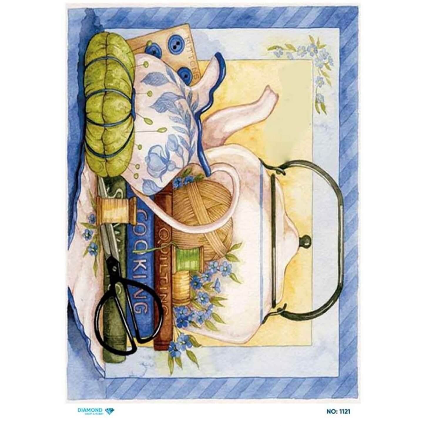 Алмазная рисовая бумага для декупажа 1121