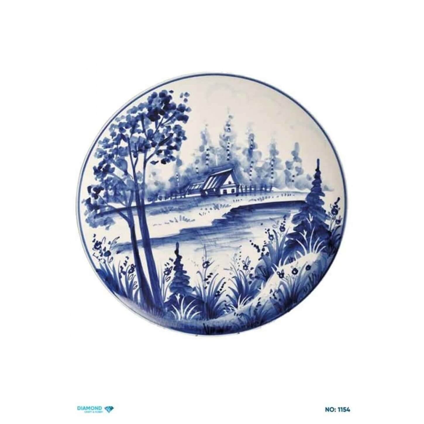 Декупаж рисовой бумагой с бриллиантами 1154