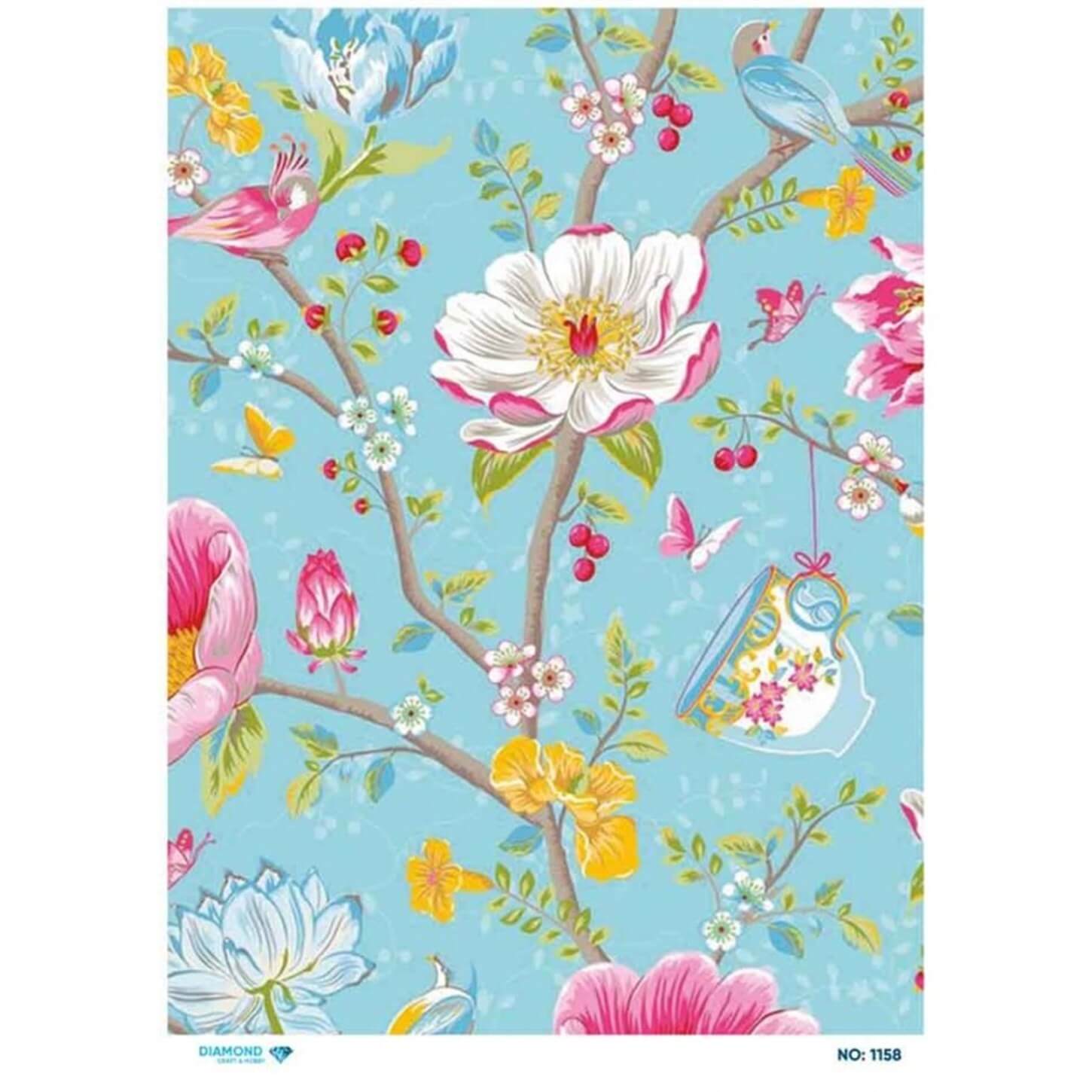 Алмазная рисовая бумага для декупажа 1158