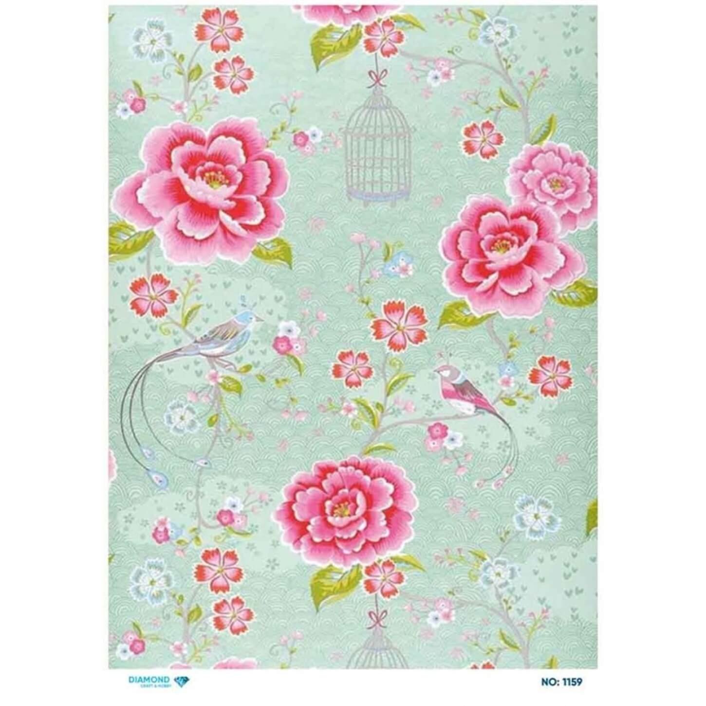 Алмазная рисовая бумага для декупажа 1159