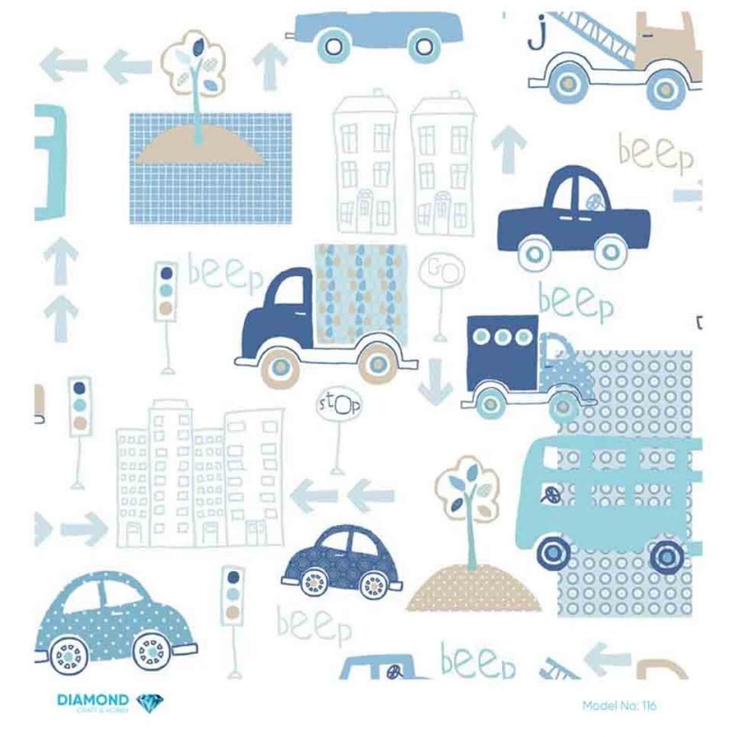 Декупаж рисовой бумагой ромб 116