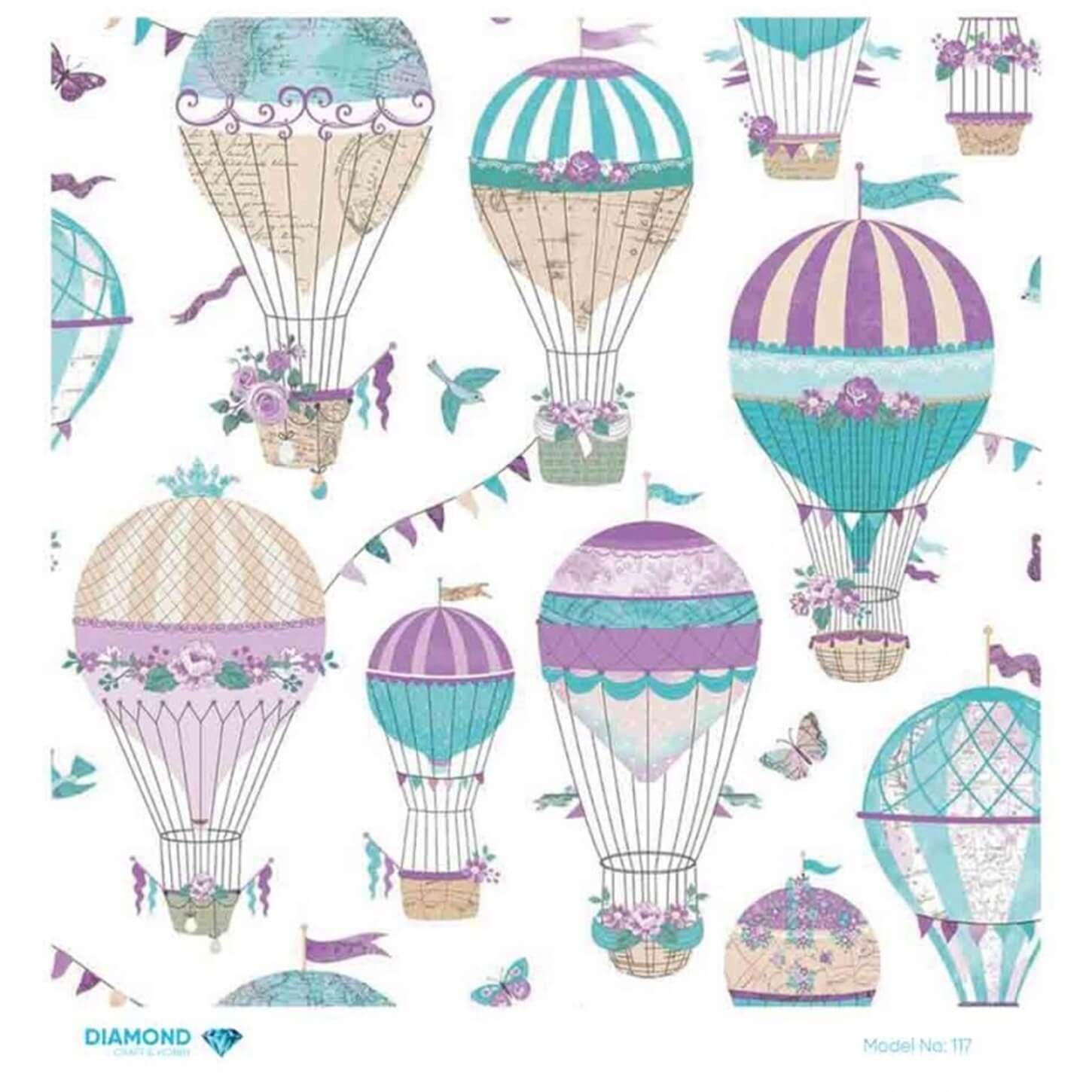 Декупаж рисовой бумагой с ромбиками 117