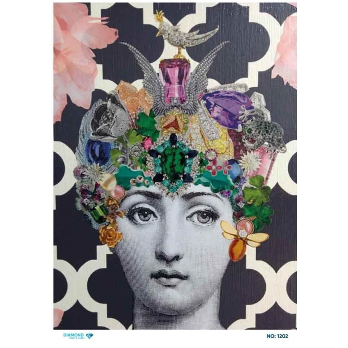 Алмазная рисовая бумага для декупажа 1202