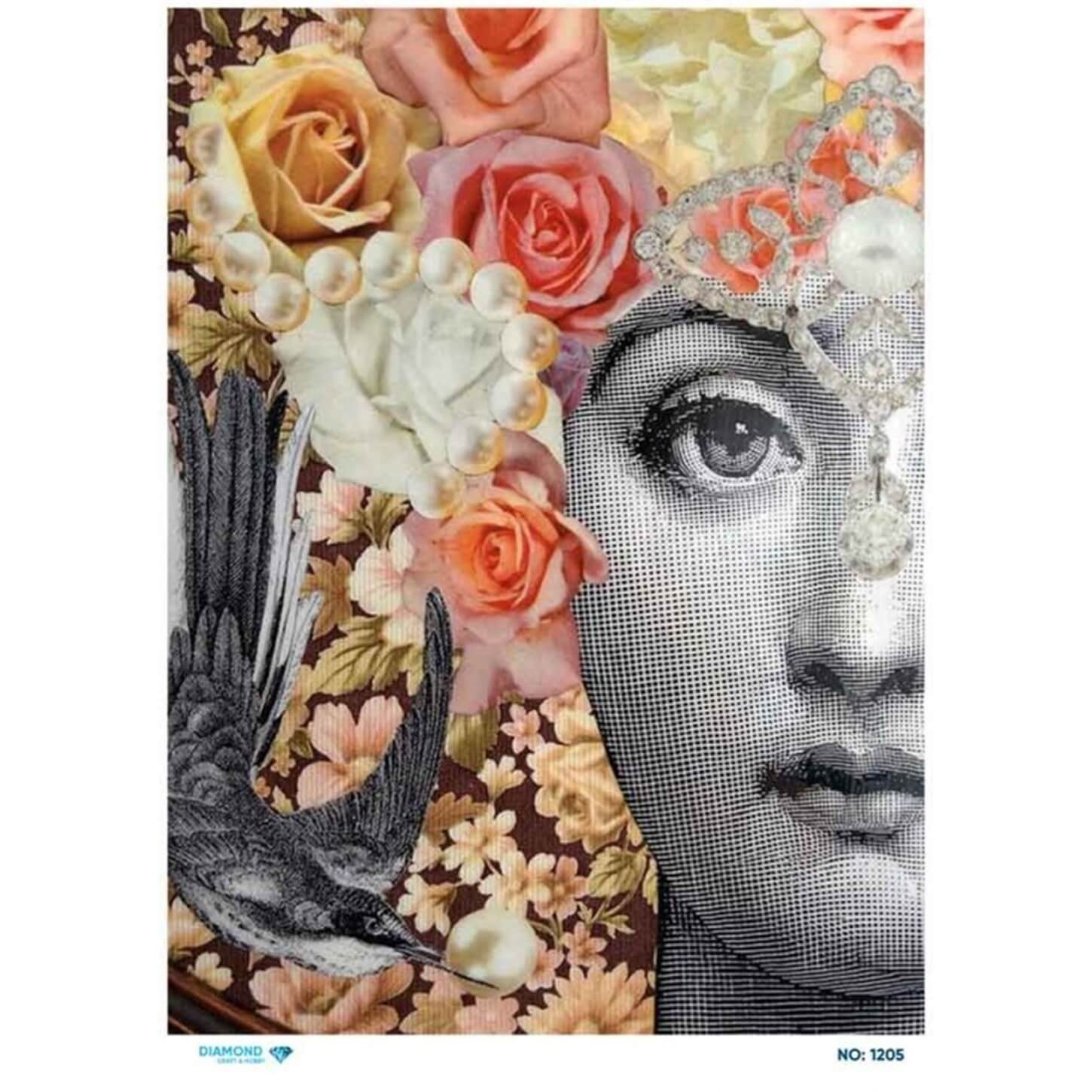 Алмазная рисовая бумага для декупажа 1205