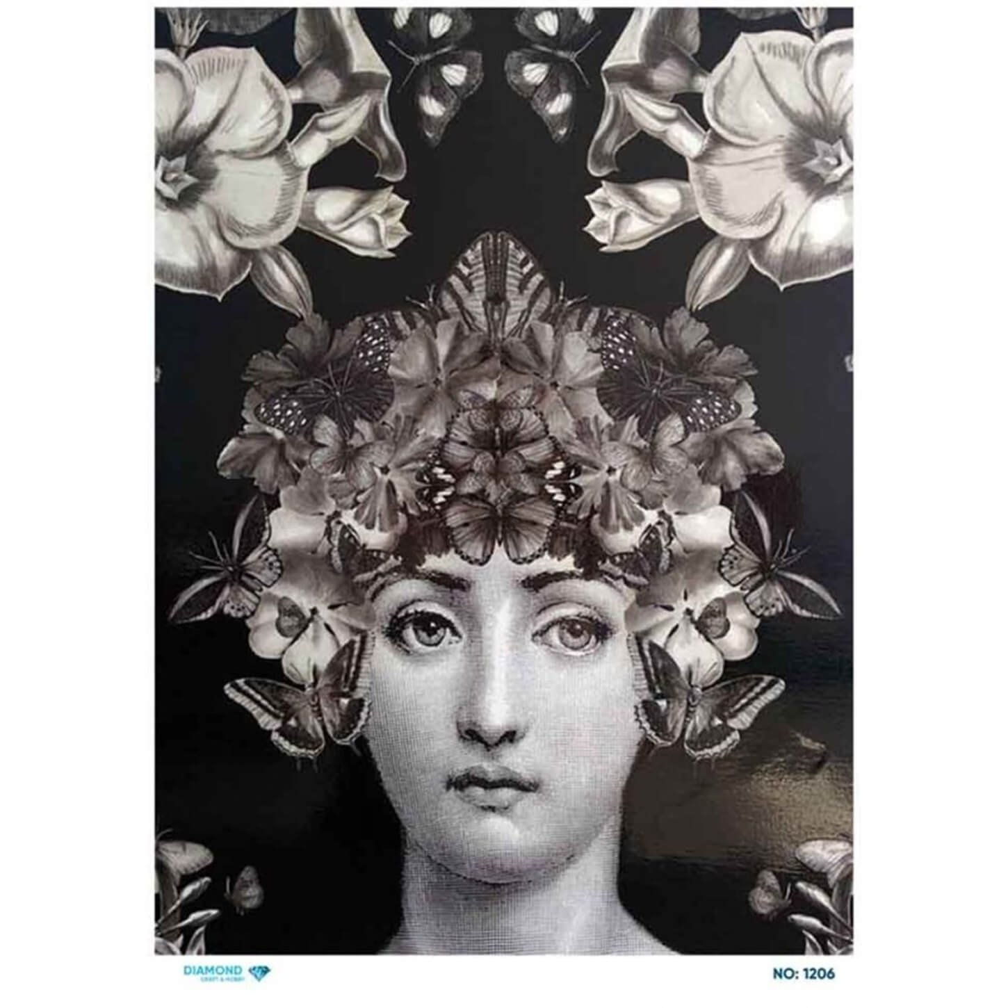 Алмазная рисовая бумага для декупажа 1206