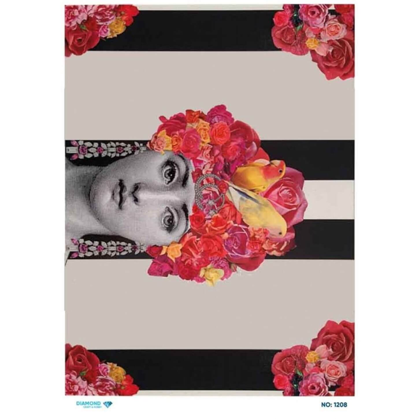 Алмазная рисовая бумага для декупажа 1208