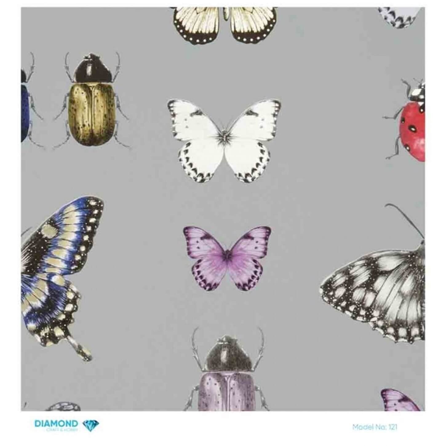 Декупаж рисовой бумагой ромбовидной формы 121