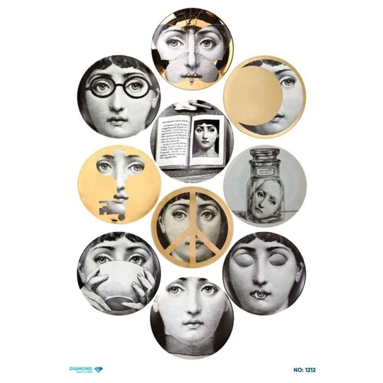 Алмазная рисовая бумага для декупажа 1212