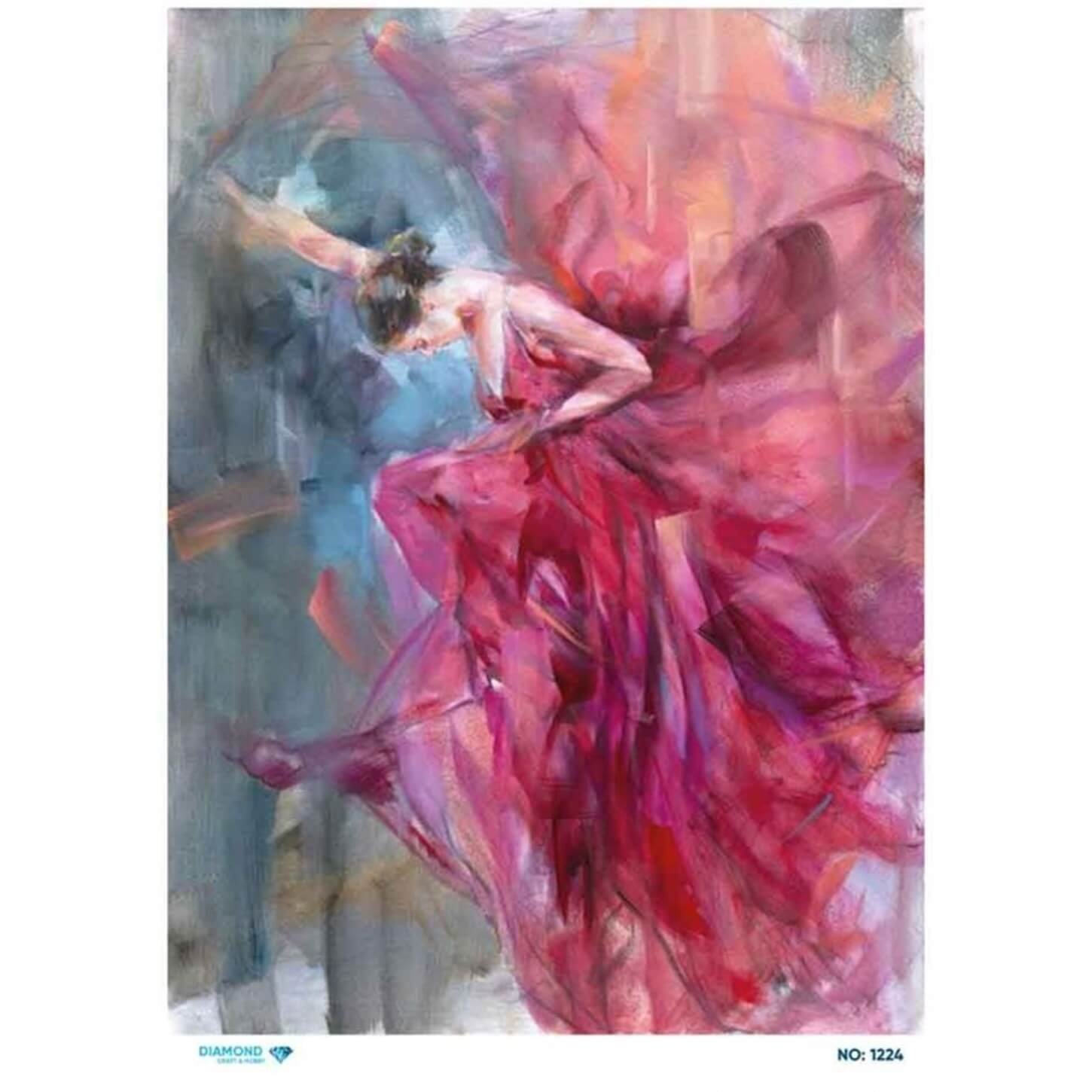 Алмазная рисовая бумага для декупажа 1224