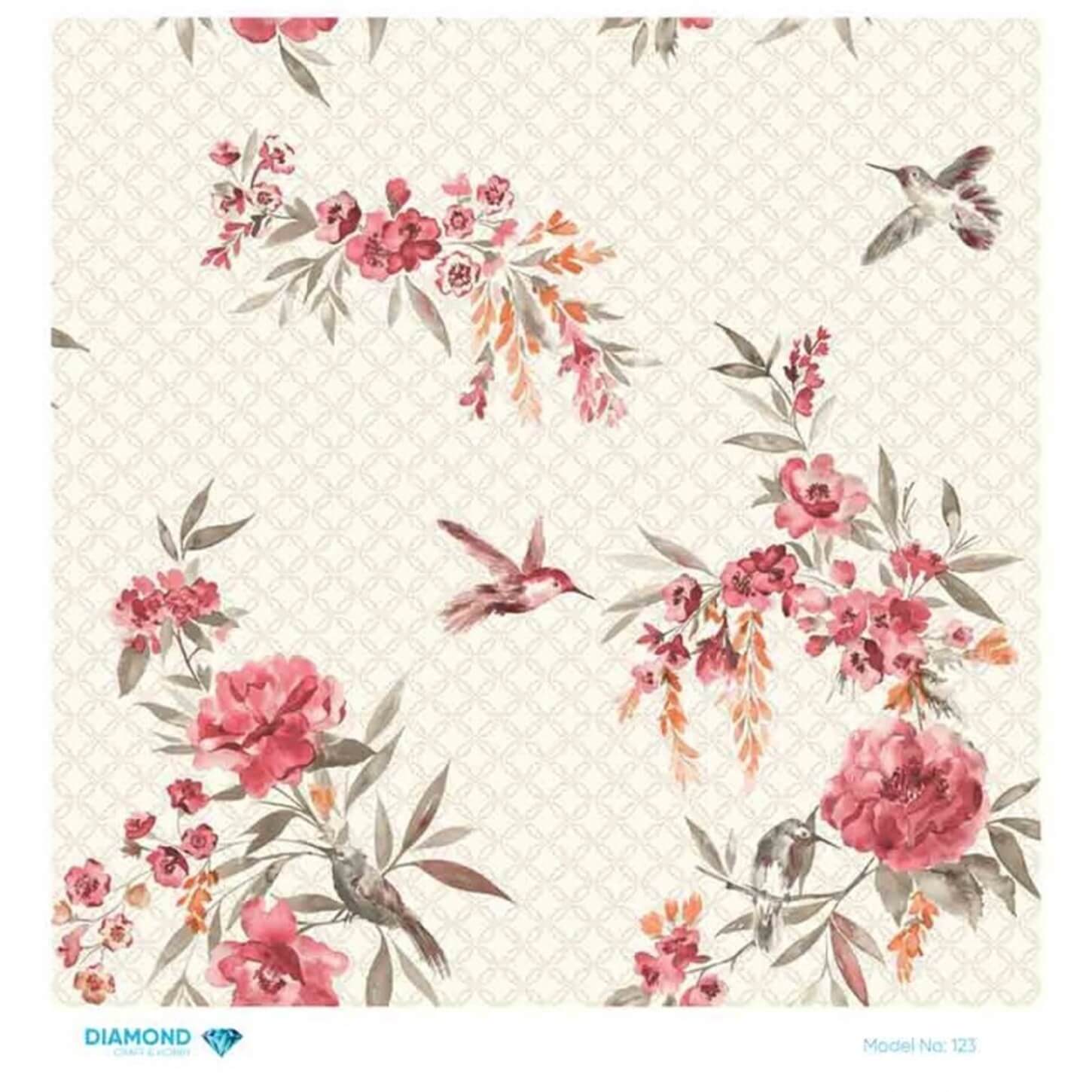 Декупаж рисовой бумагой с ромбами 123