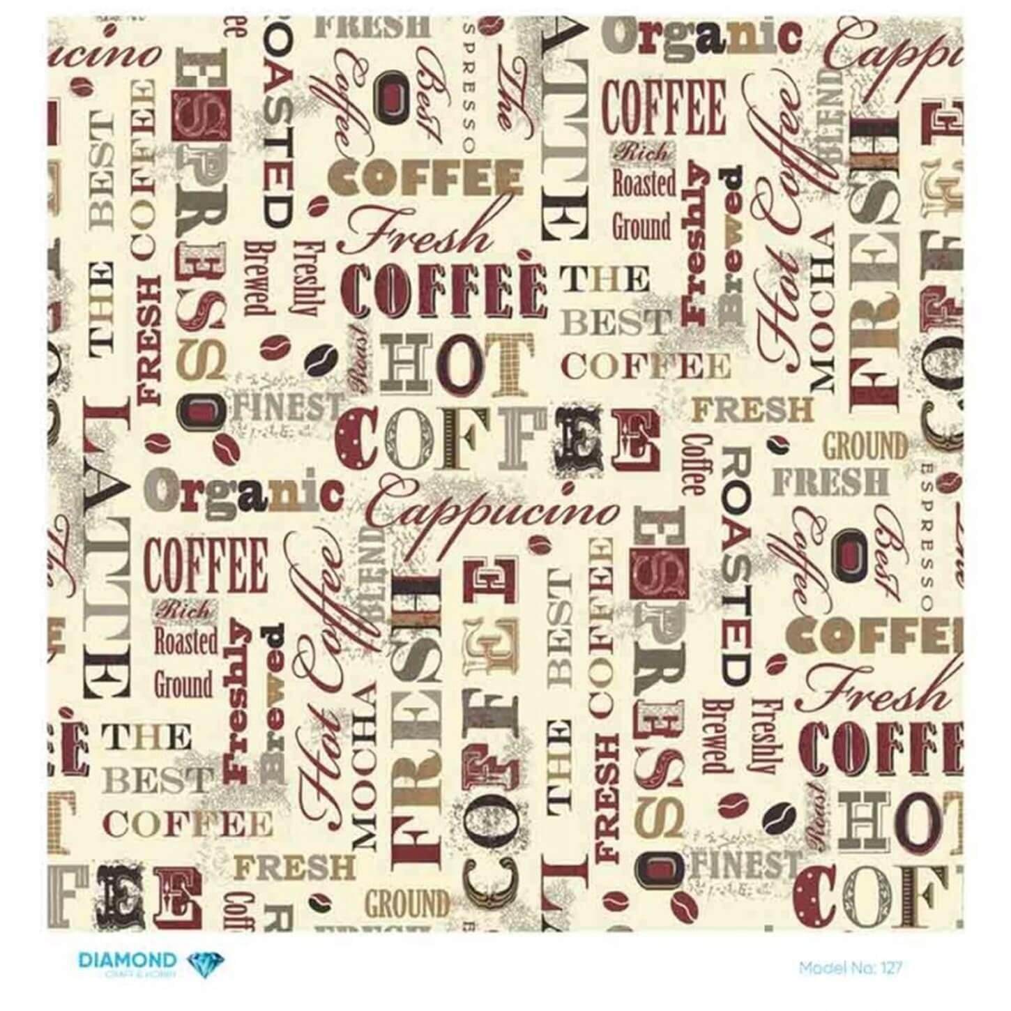 Декупаж рисовой бумагой ромбовидной формы 127