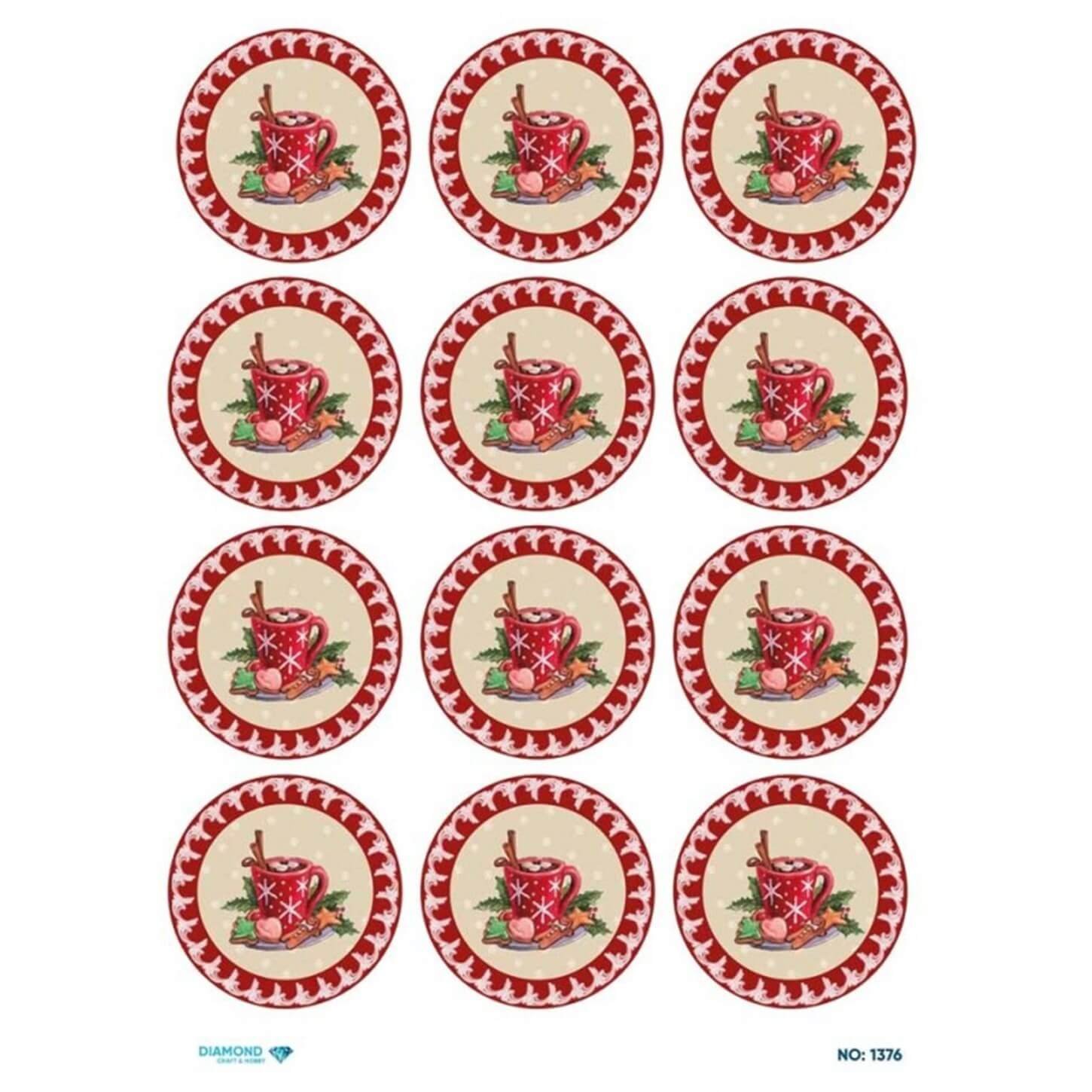 Декупаж рисовой бумагой с бриллиантами 1376