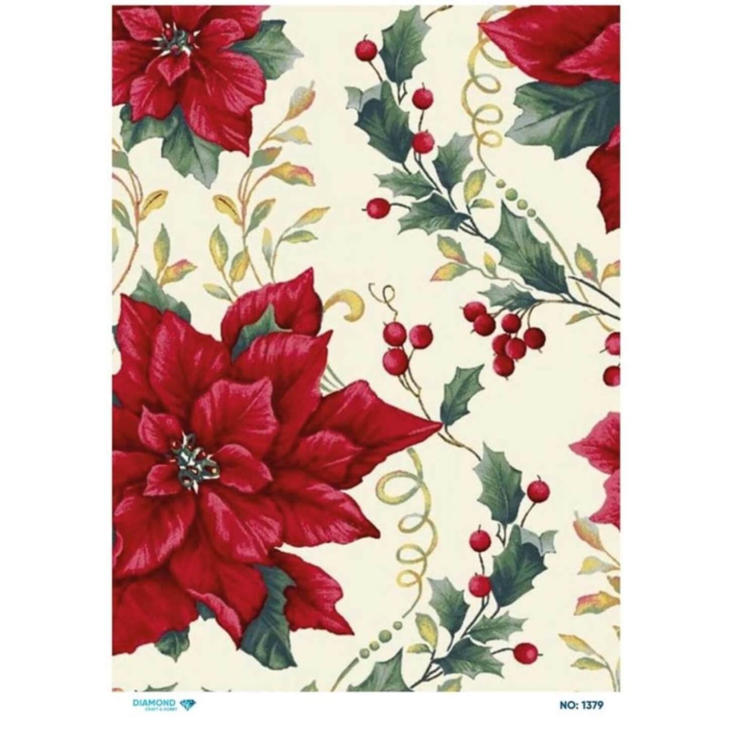 Декупаж рисовой бумагой с бриллиантами 1379