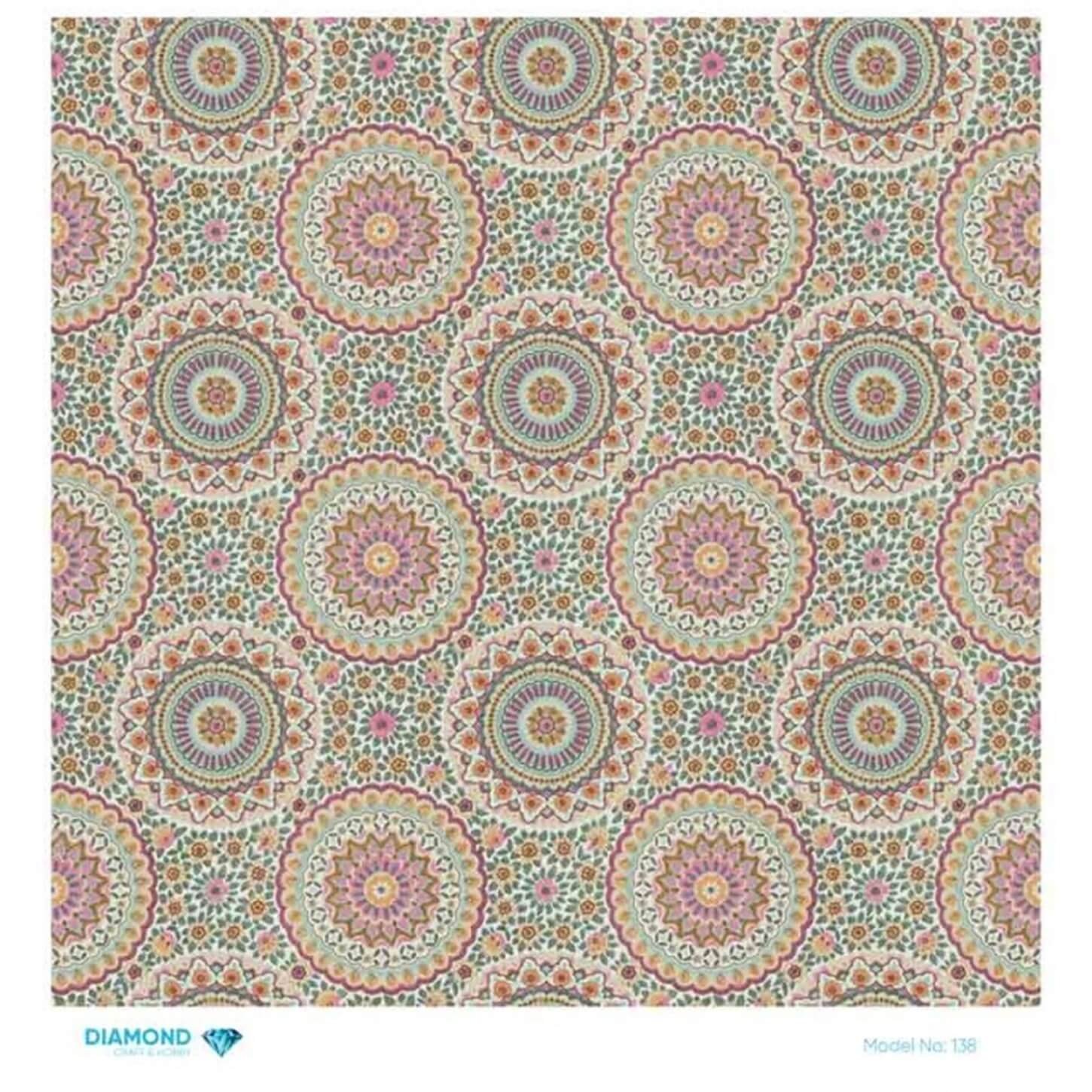 Декупаж рисовой бумагой с ромбиками 138