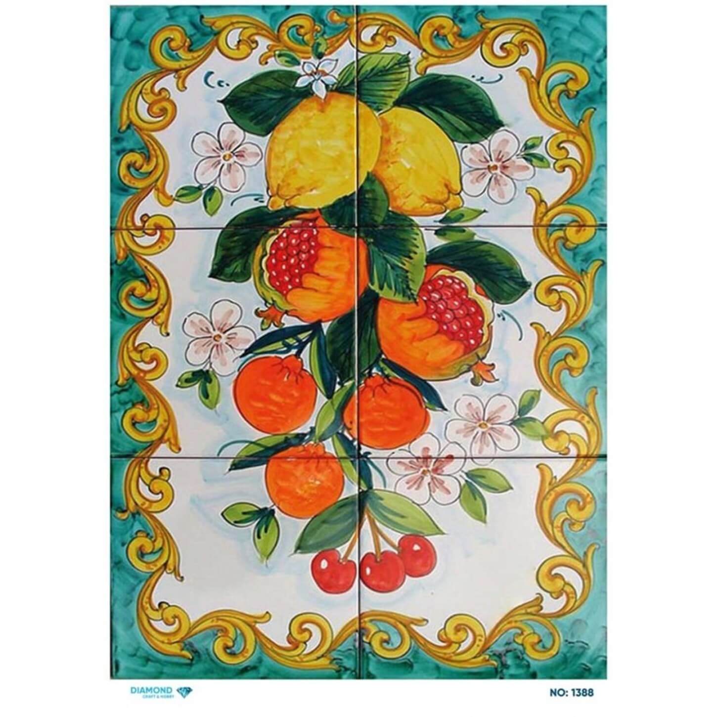 Алмазная рисовая бумага для декупажа 1388