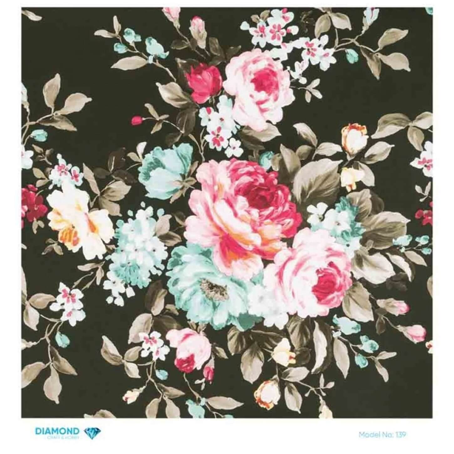 Декупаж рисовой бумагой с ромбами 139