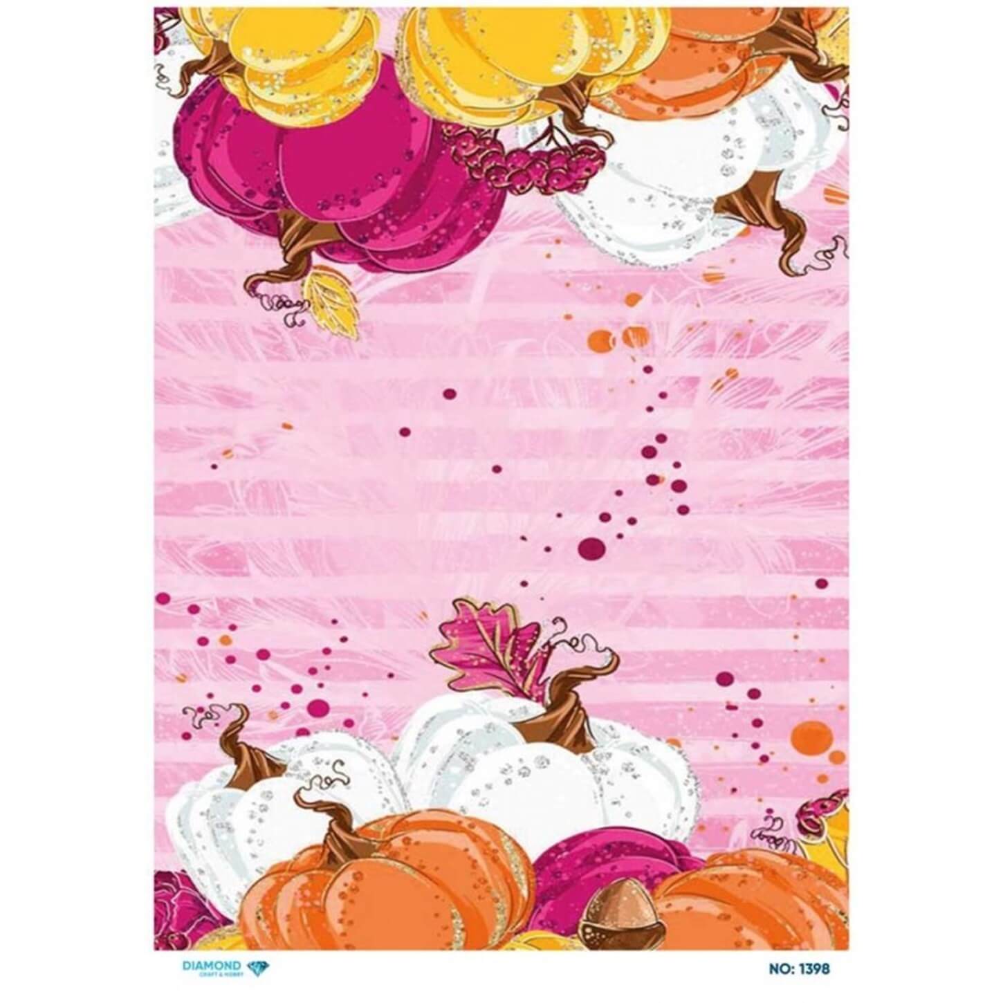 Декупаж рисовой бумагой с бриллиантами 1398