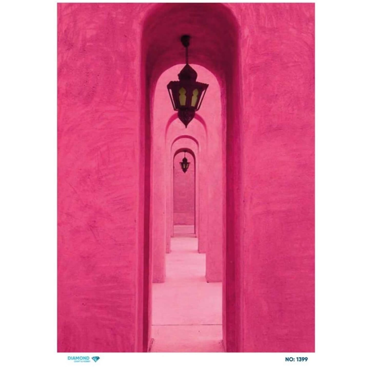 Декупаж рисовой бумагой с бриллиантами 1399