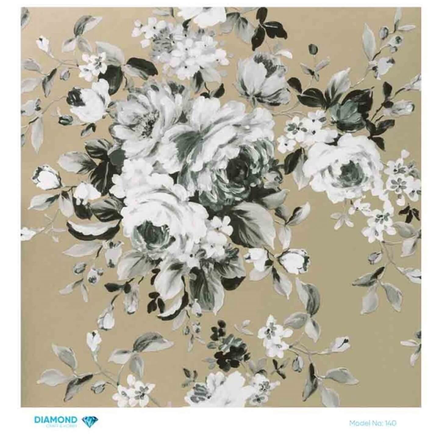 Декупаж рисовой бумагой ромб 140