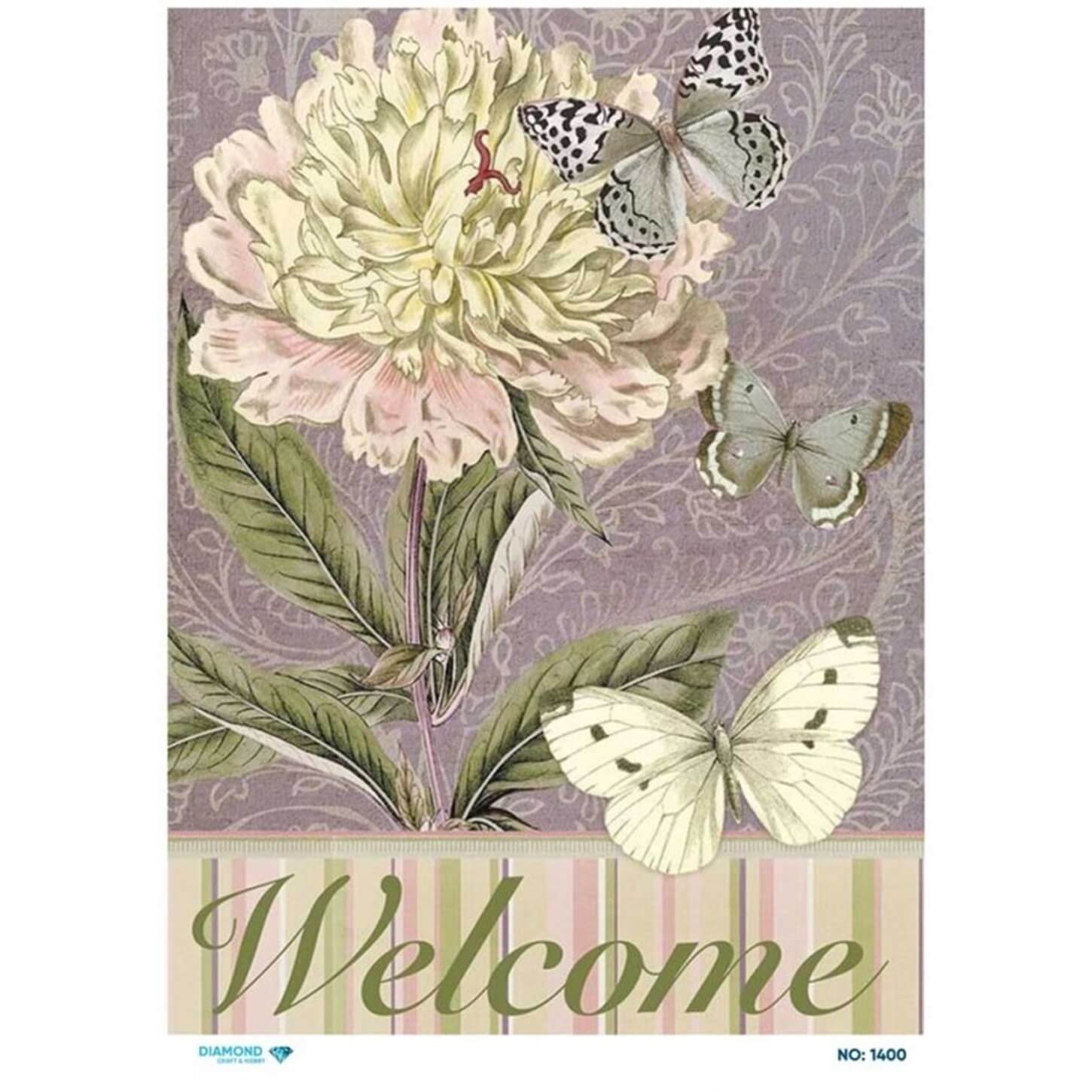 Алмазная рисовая бумага для декупажа 1400