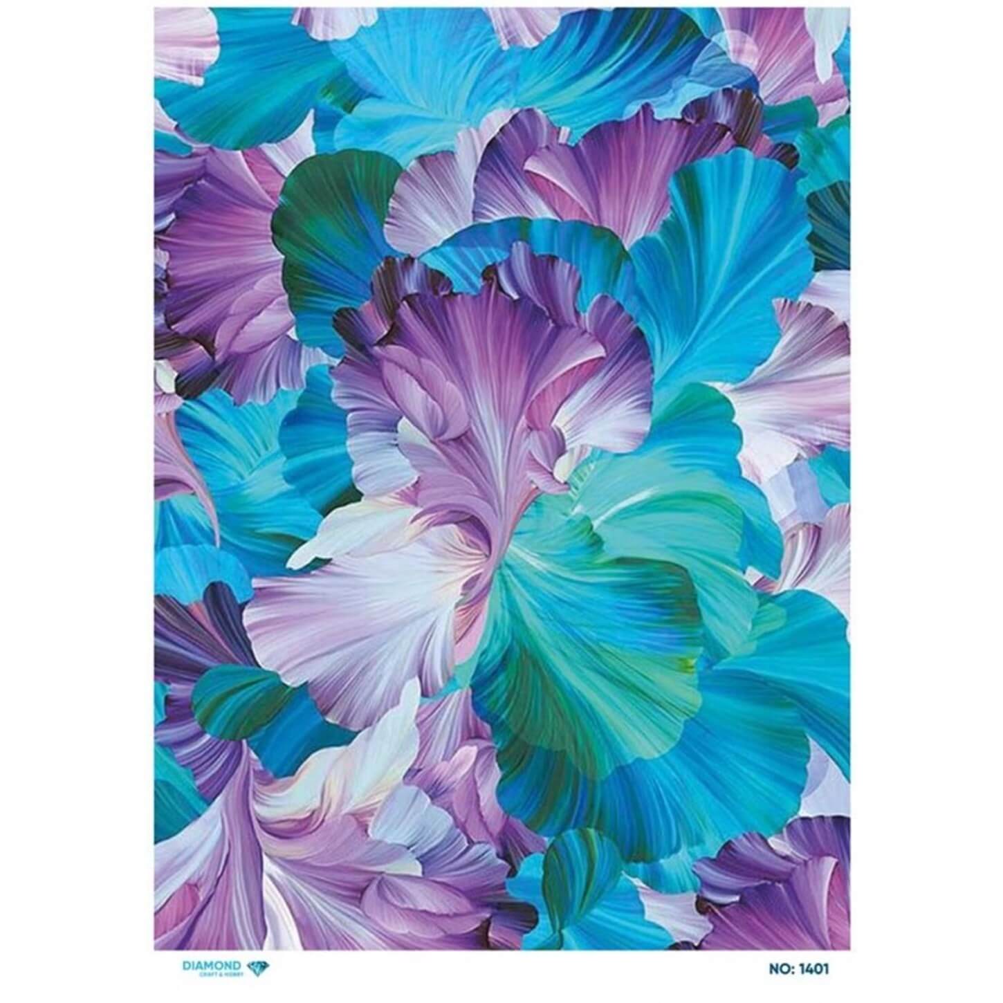 Алмазная рисовая бумага для декупажа 1401