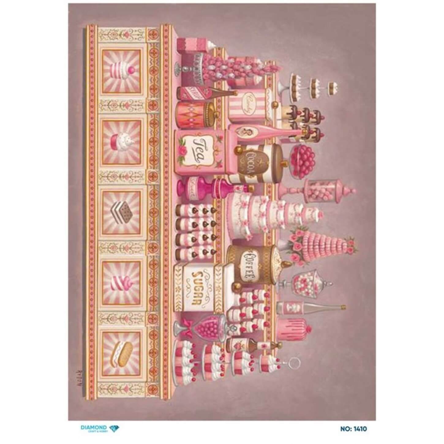 Алмазная рисовая бумага для декупажа 1410