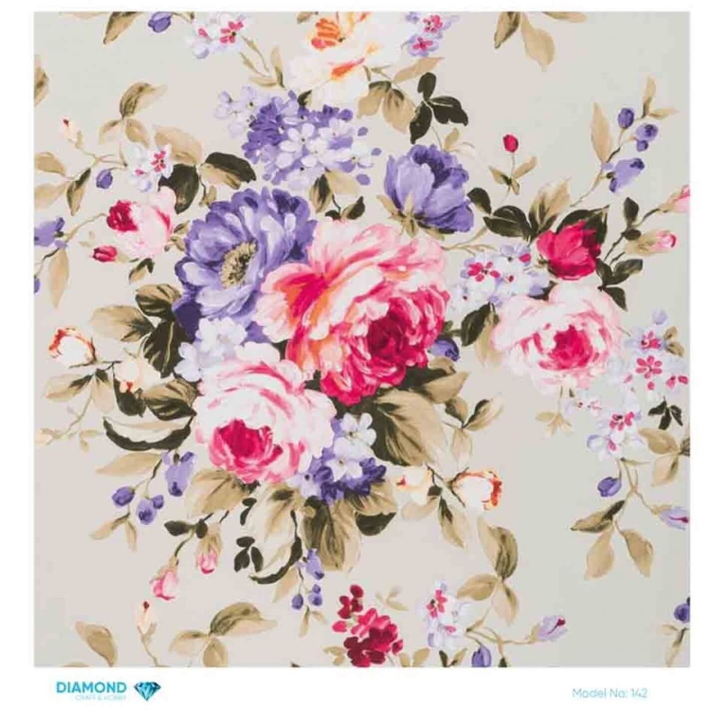 Декупаж рисовой бумагой с ромбиками 142