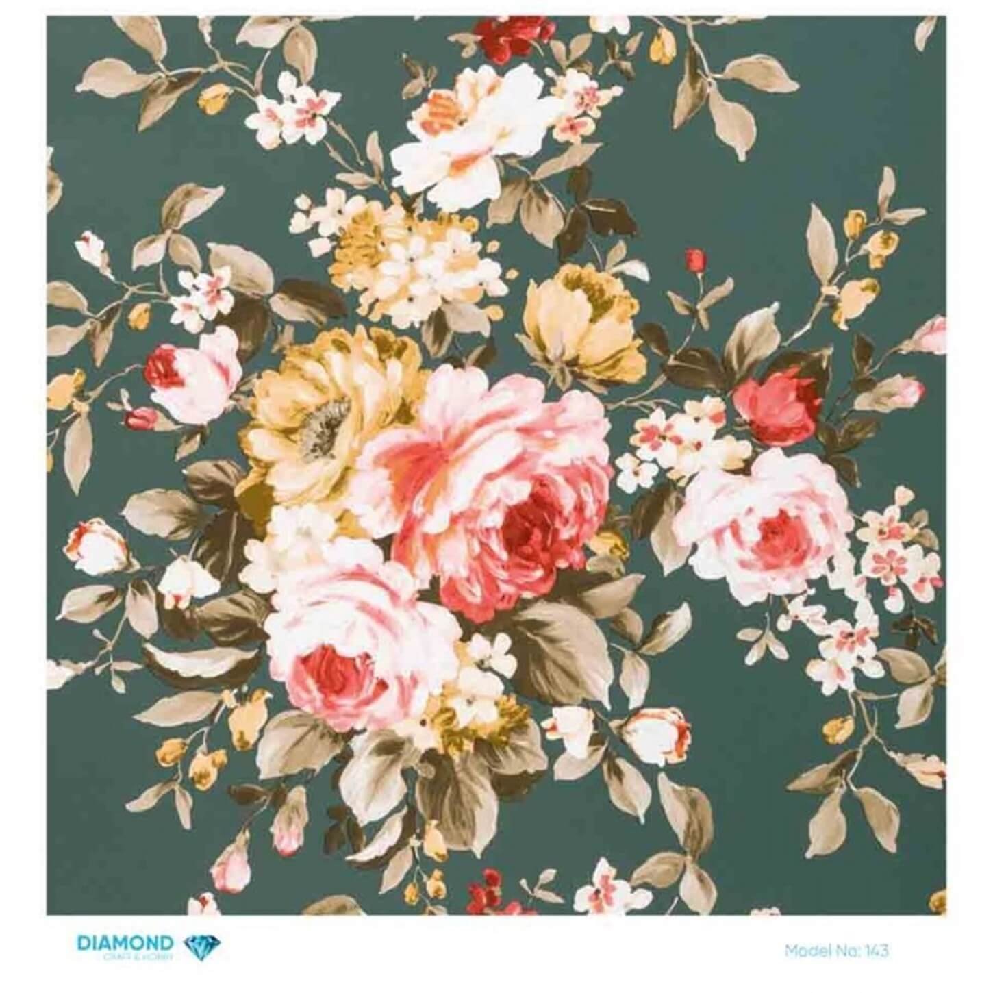 Декупаж рисовой бумагой с ромбами 143