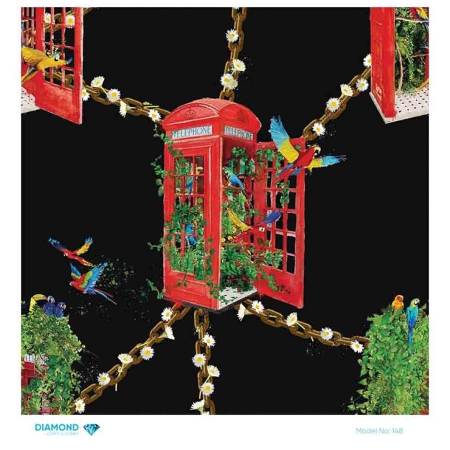 Декупаж рисовой бумагой ромбовидной формы 148