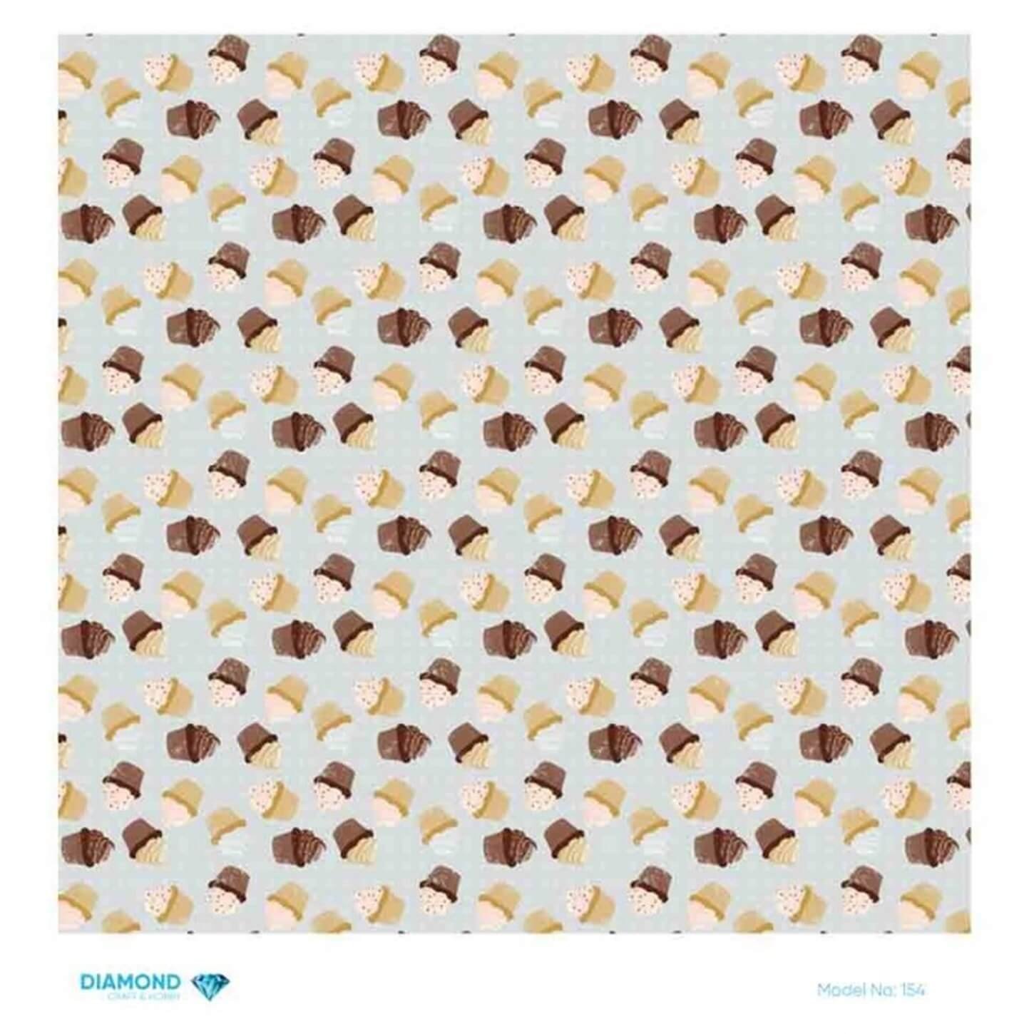 Декупаж рисовой бумагой с ромбиками 154