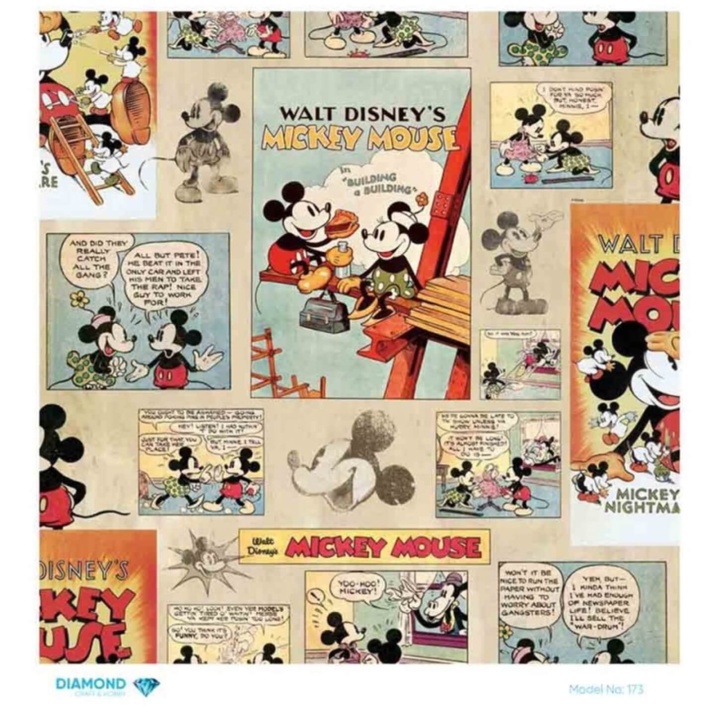 Декупаж рисовой бумагой с ромбами 173