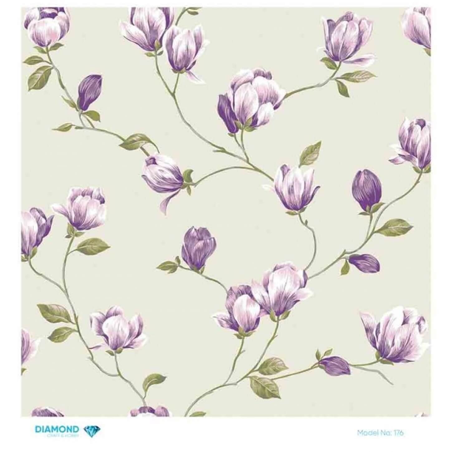 Декупаж рисовой бумагой с ромбами 176