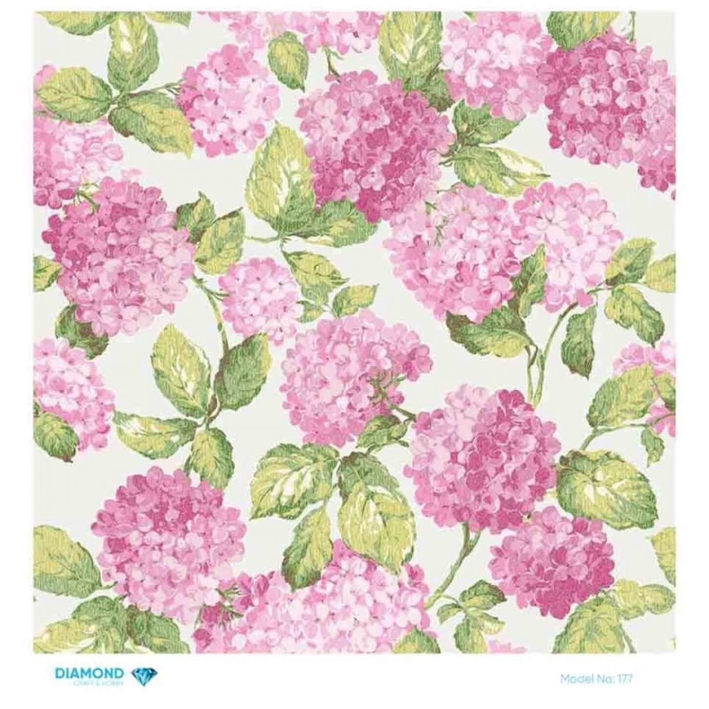 Декупаж рисовой бумагой ромбовидной формы 177