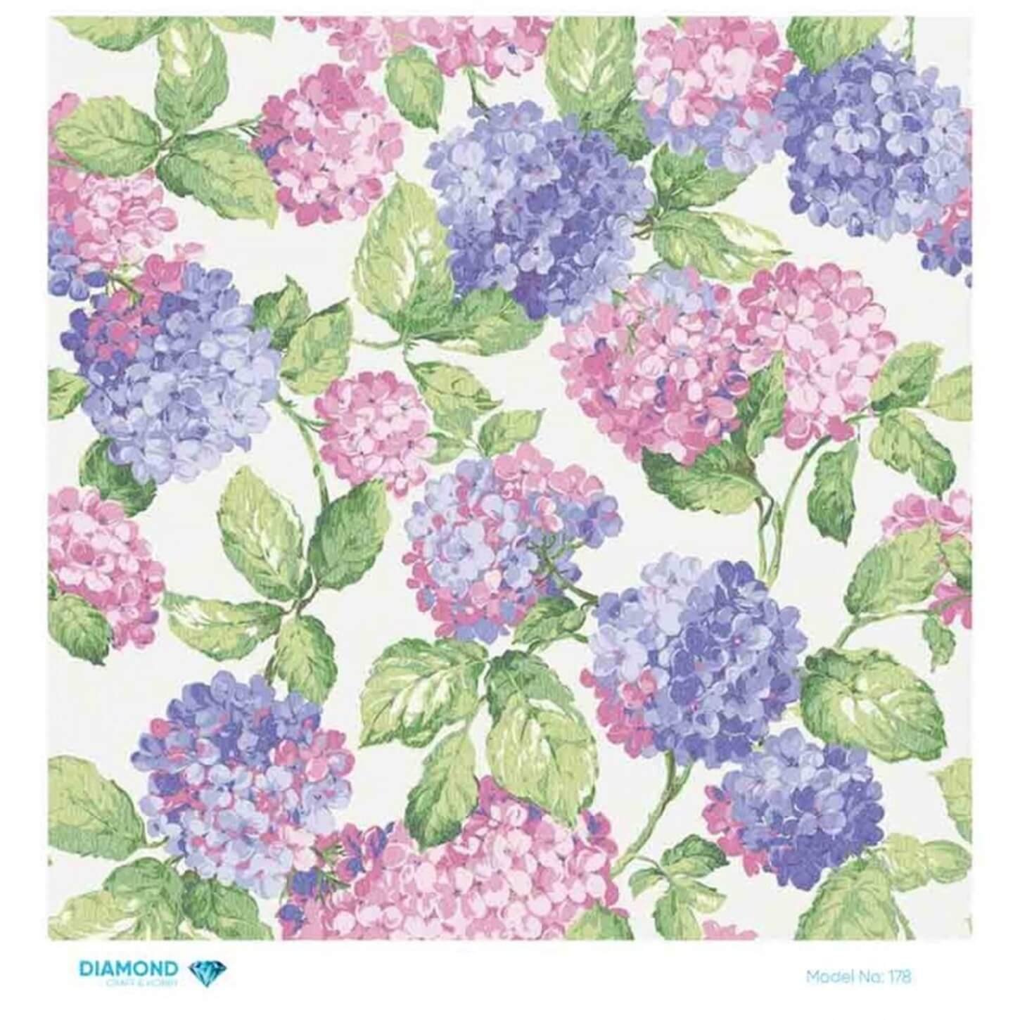 Декупаж рисовой бумагой ромбовидной формы 178