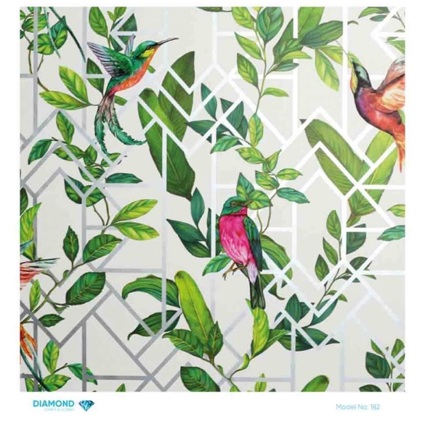 Декупаж рисовой бумагой с ромбами 182