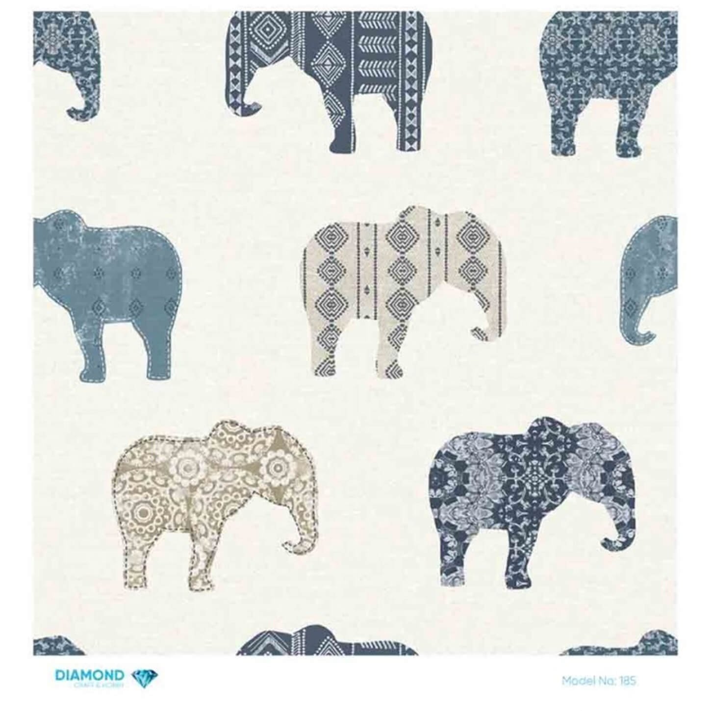 Декупаж рисовой бумагой с ромбами 185