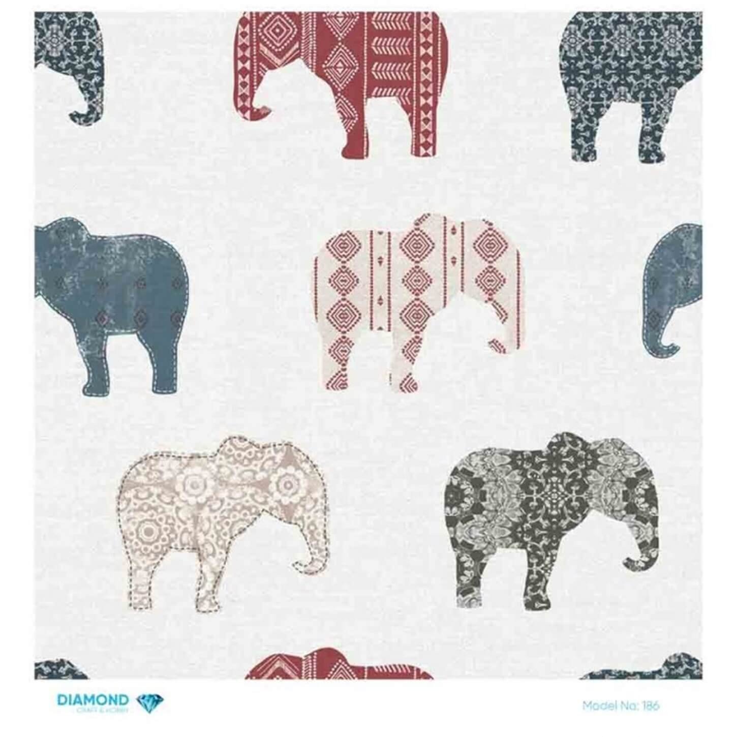 Декупаж рисовой бумагой ромбовидной формы 186