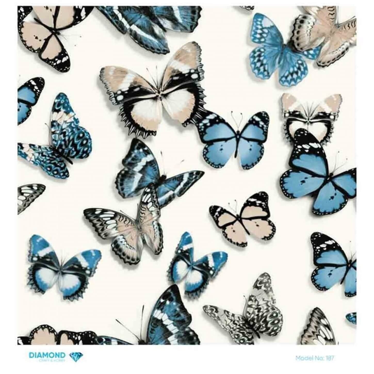 Декупаж рисовой бумагой с ромбиками 187