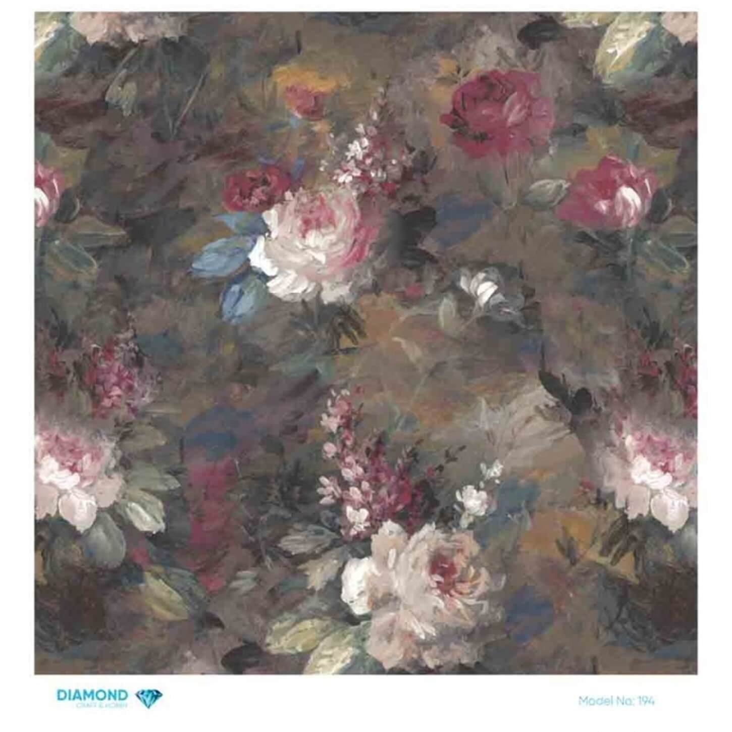 Декупаж рисовой бумагой с ромбиками 194