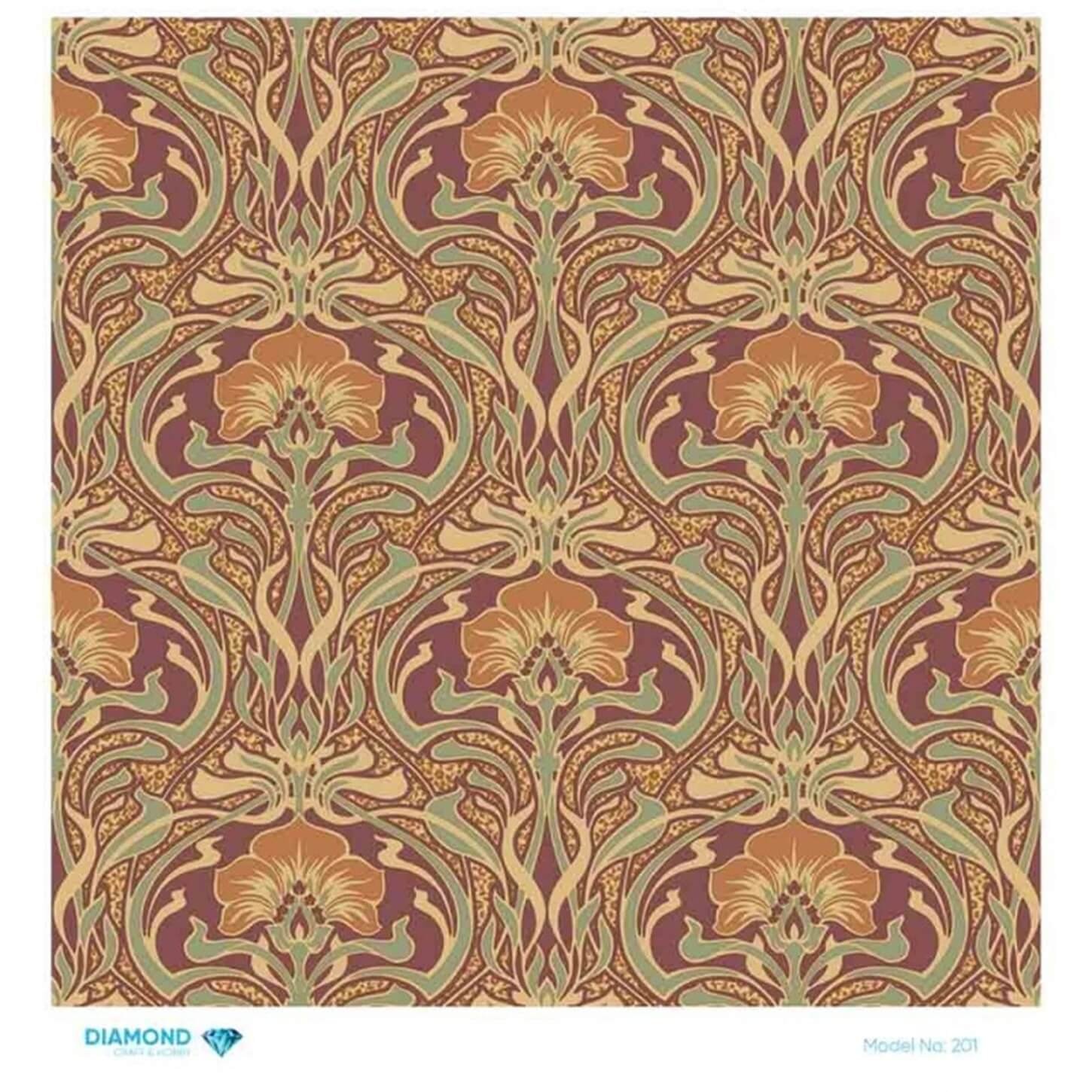 Декупаж рисовой бумагой с бриллиантами 201