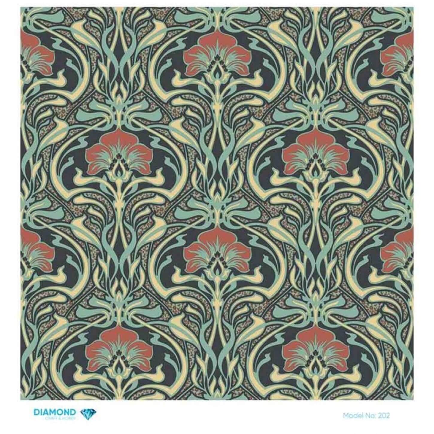 ديكوباج ورق الأرز الماسي 202