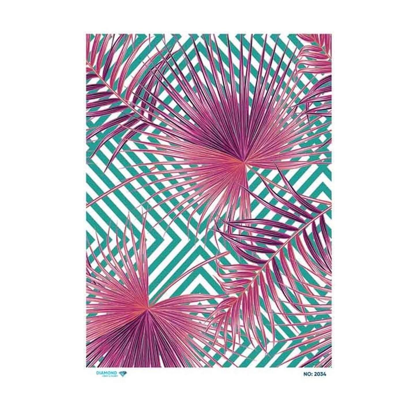 ديكوباج ورق الأرز الماسي 2034