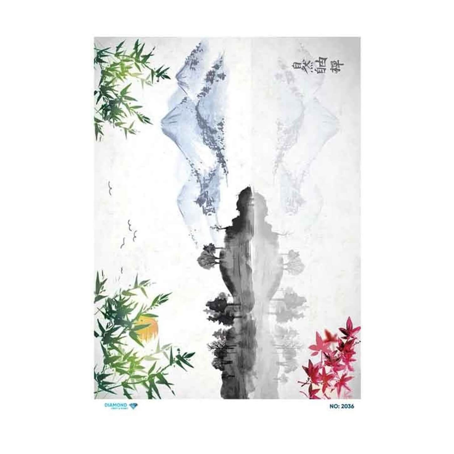 ديكوباج ورق الأرز الماسي 2036