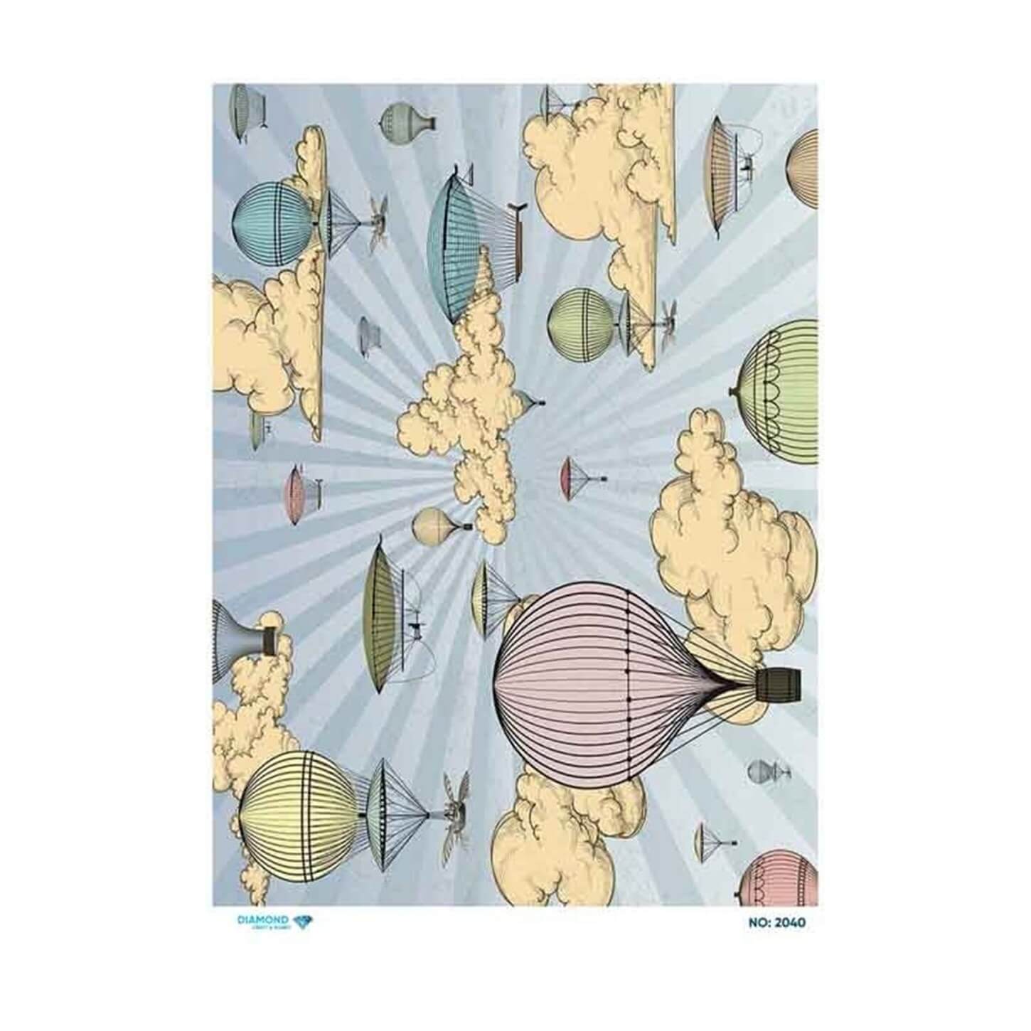 ديكوباج ورق الأرز الماسي 2040