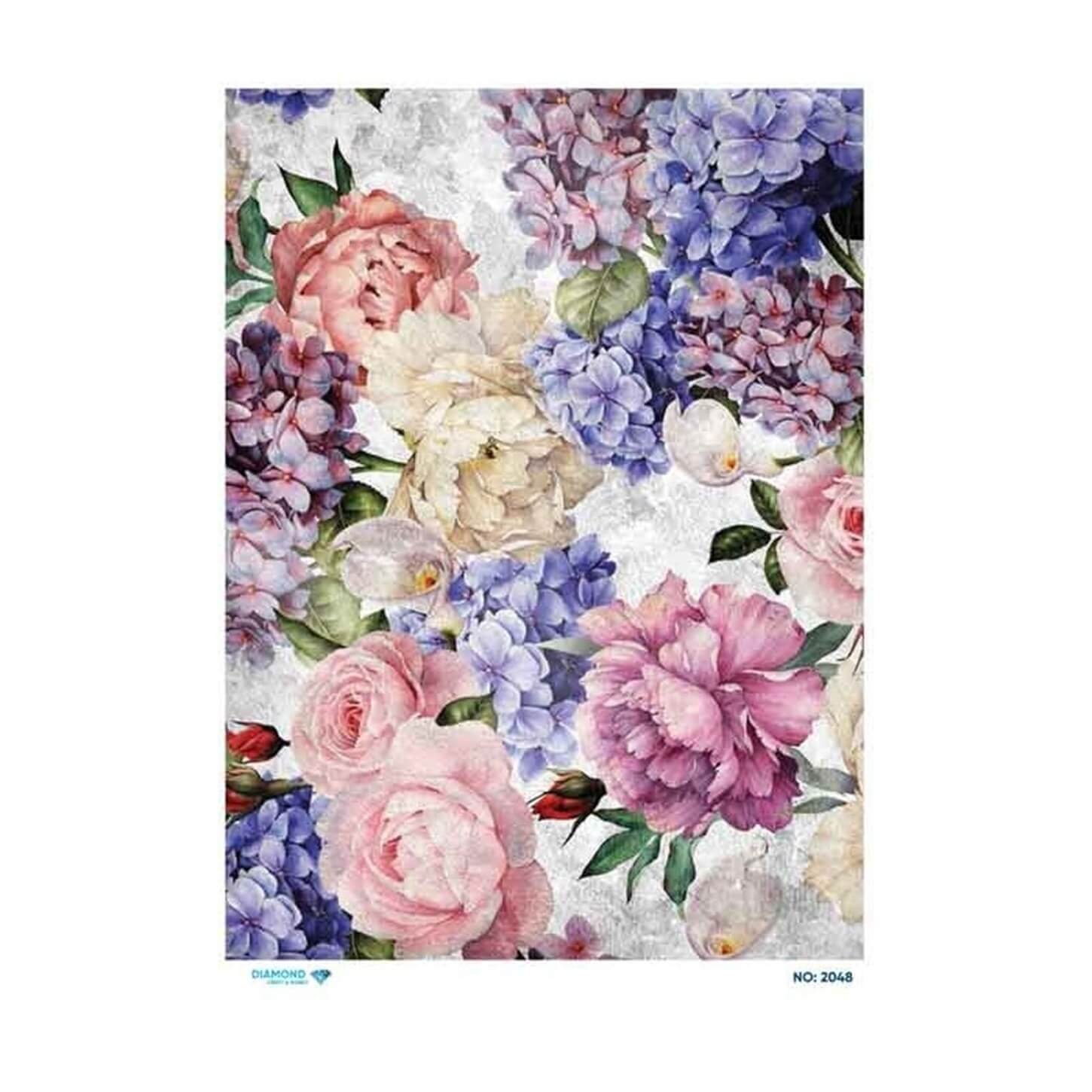 ديكوباج ورق الأرز الماسي 2048