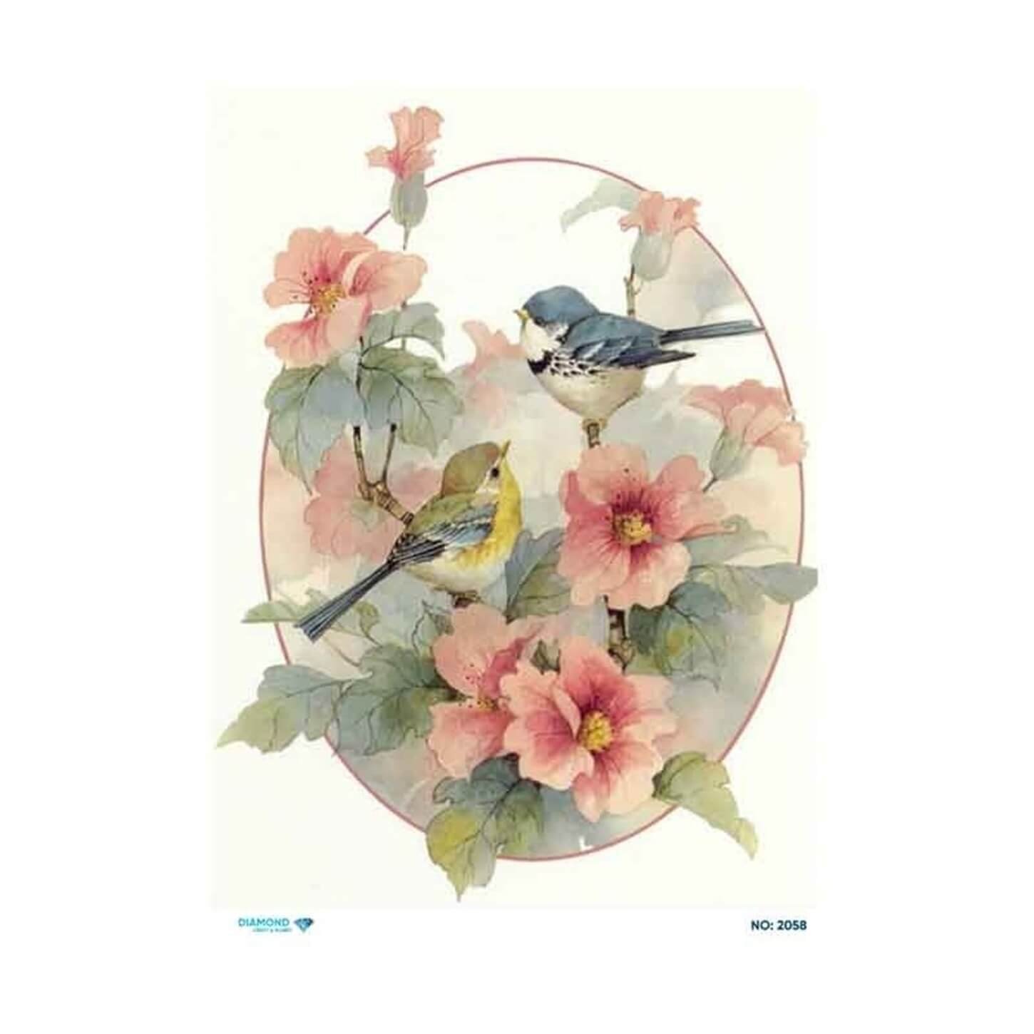 ديكوباج ورق الأرز الماسي 2058