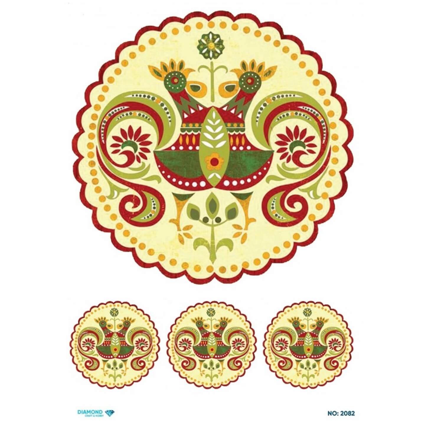 ديكوباج ورق الأرز الماسي 2082