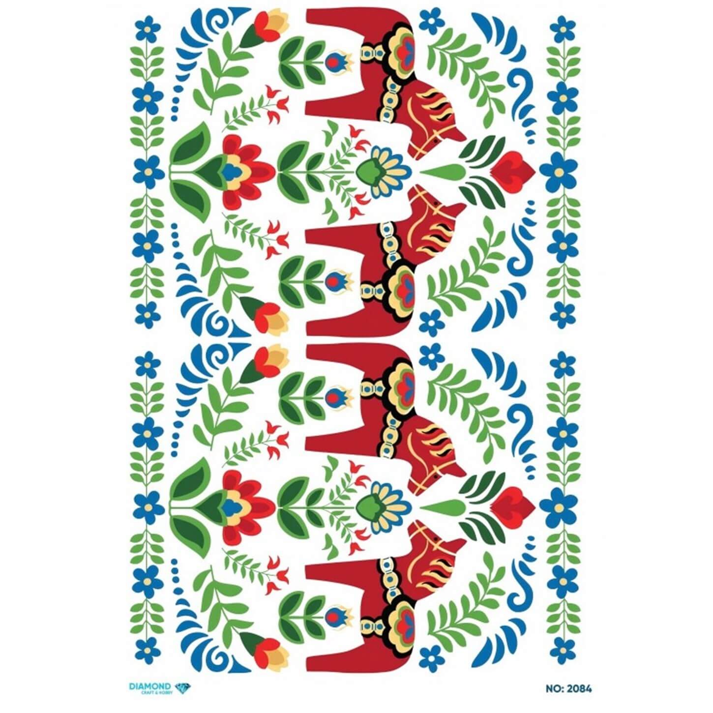 ديكوباج ورق الأرز الماسي 2084