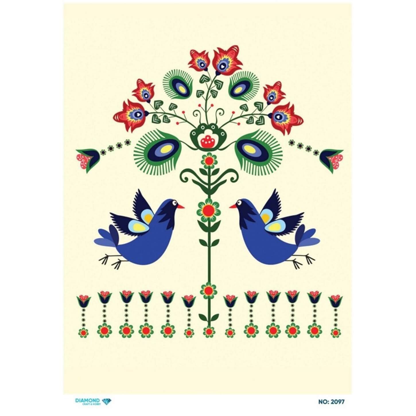 ديكوباج ورق الأرز الماسي 2097